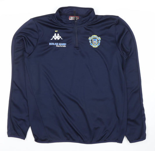 Kappa Mens Blue Large 1/4 Zip Football Sweatshirt Long Sleeve