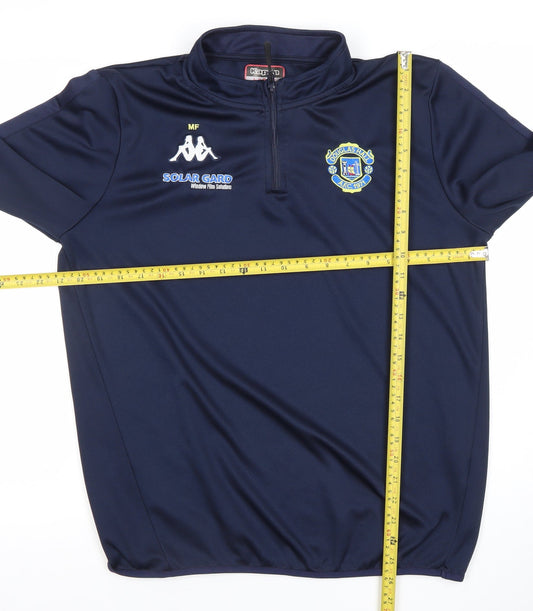 Kappa Mens Blue Large 1/4 Zip Football Sweatshirt Long Sleeve