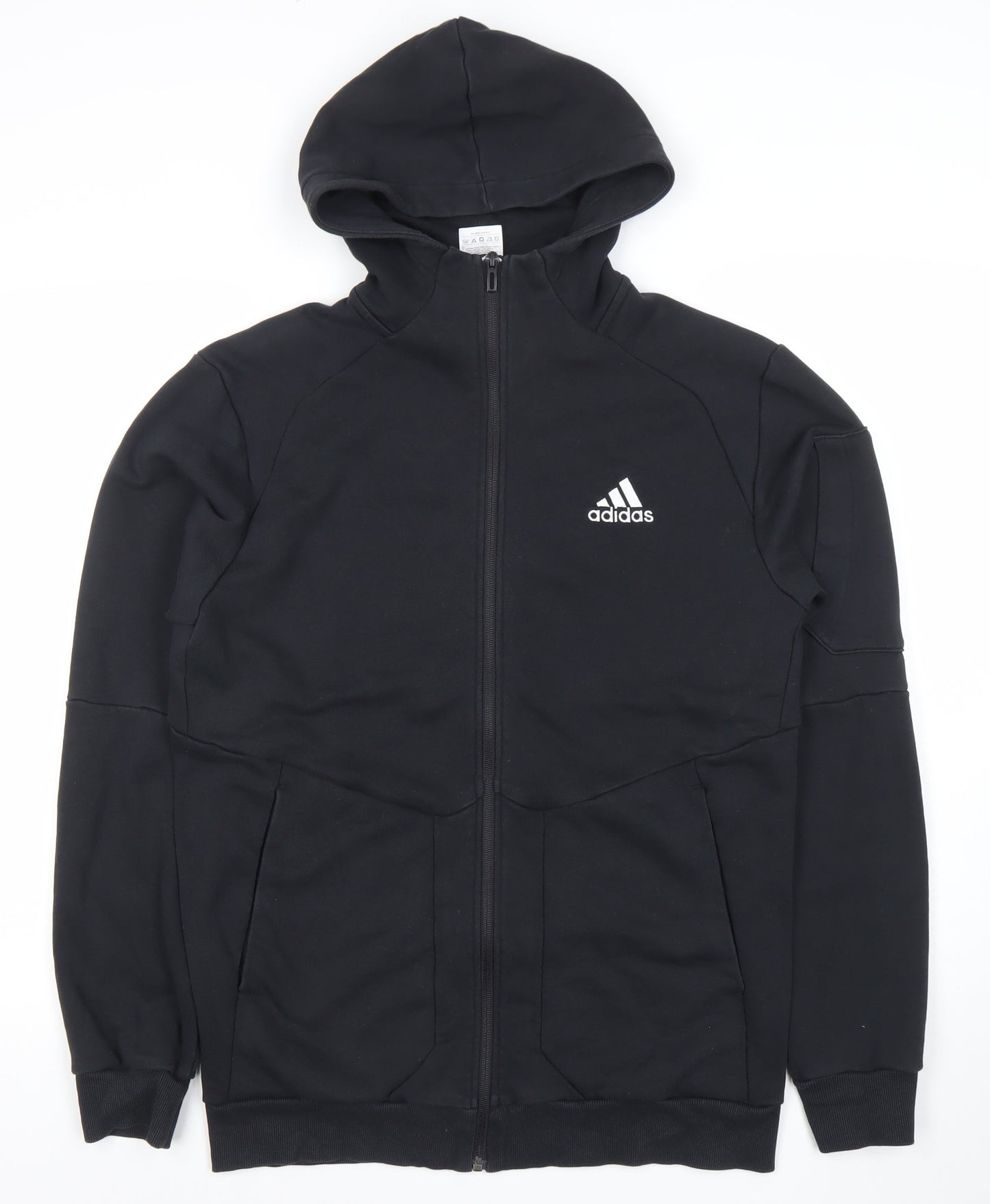 Adidas Mens Black Hoodie Full Zip Hooded Jacket Size M