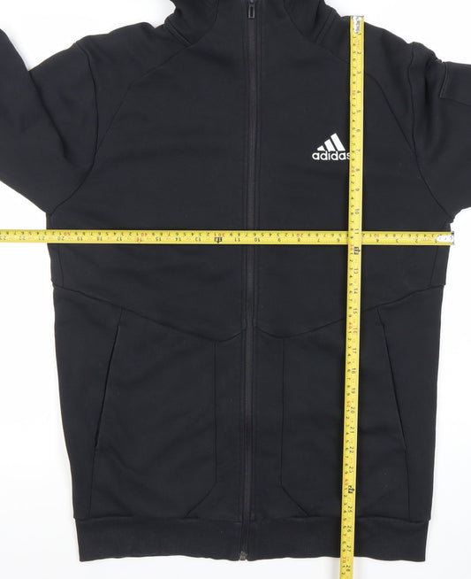Adidas Mens Black Hoodie Full Zip Hooded Jacket Size M