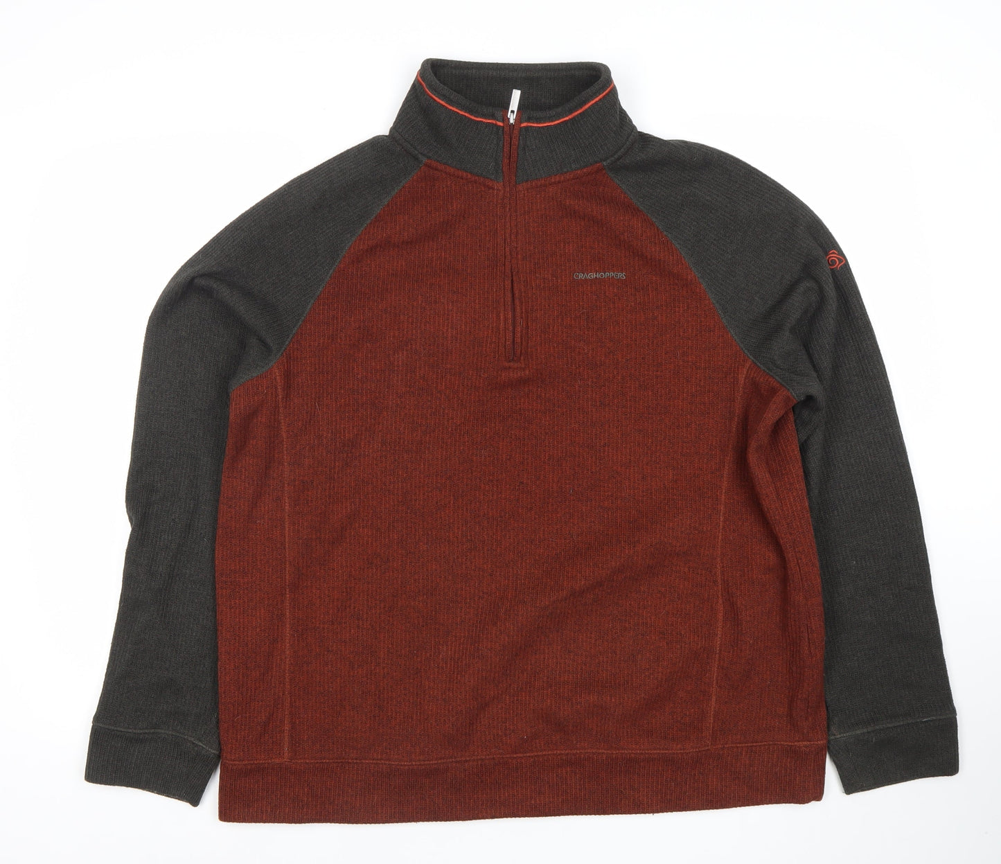 Craghoppers Mens XL Brown Half Zip Sweatshirt Outdoor Hiking Top