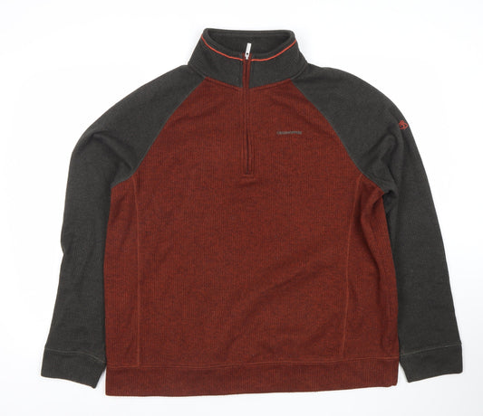 Craghoppers Mens XL Brown Half Zip Sweatshirt Outdoor Hiking Top