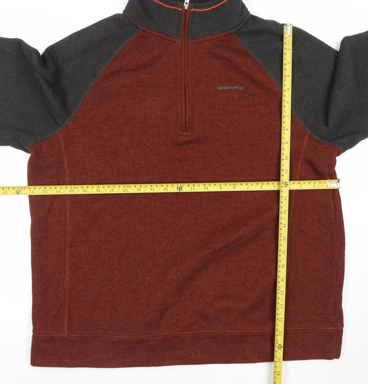 Craghoppers Mens XL Brown Half Zip Sweatshirt Outdoor Hiking Top