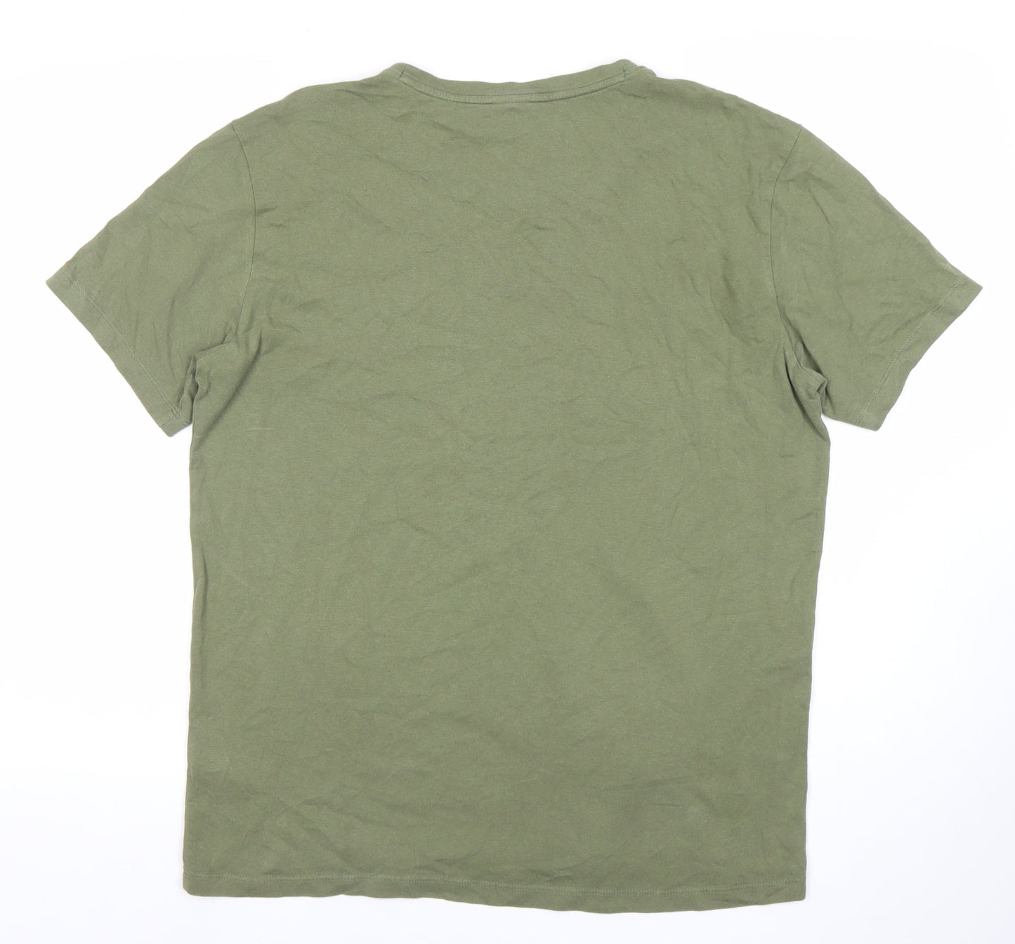 Hugo Boss Men’s Green Logo T-Shirt Size L Cotton Crew Neck