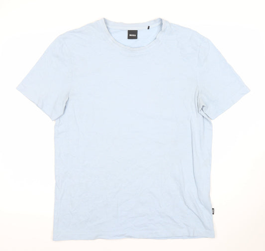 Hugo Boss Men’s Blue Crew Neck Short Sleeve Cotton T-Shirt L