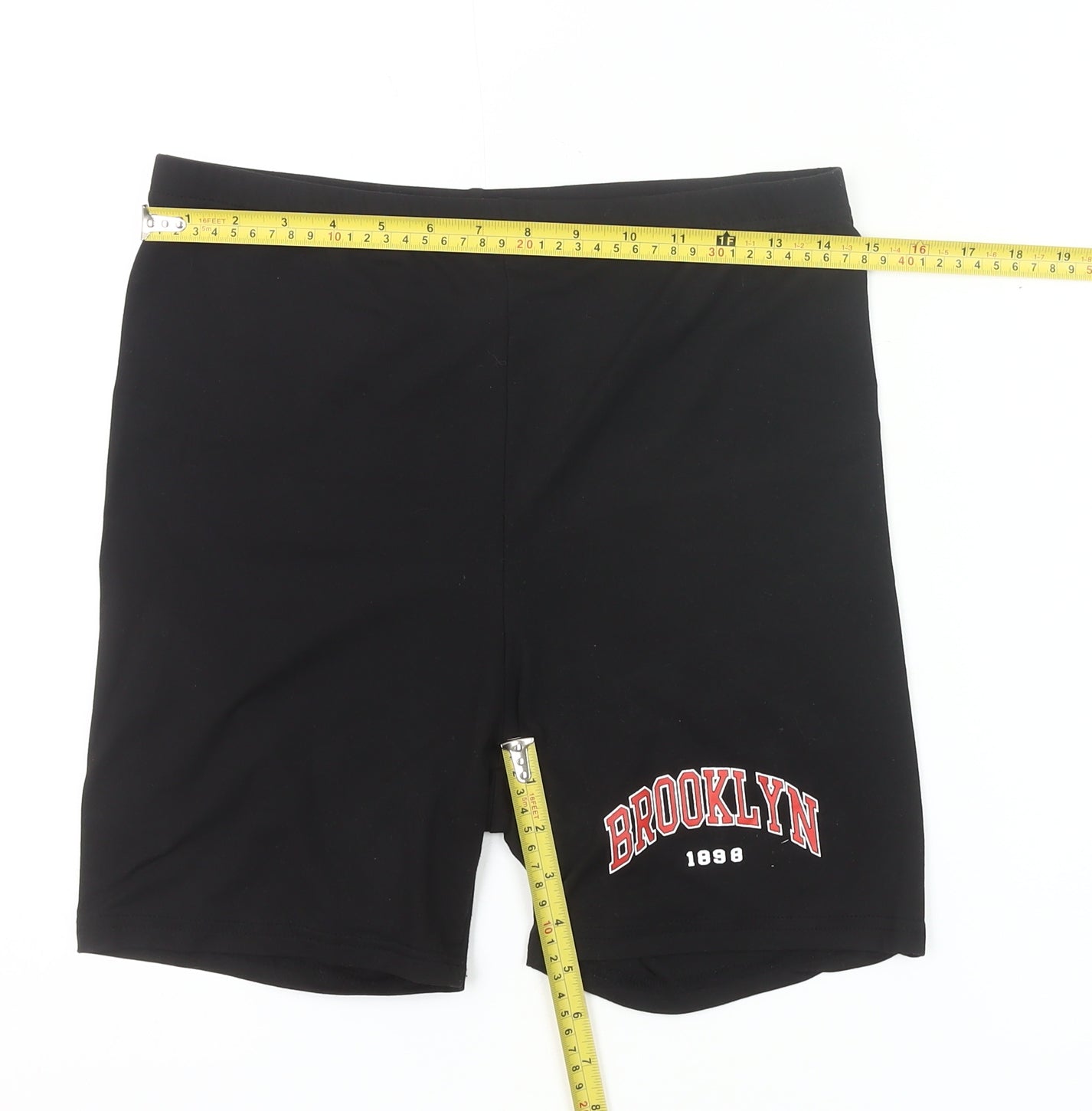 SHEIN Women’s Black Biker Shorts L Slim Fit Stretch Jersey Activewear