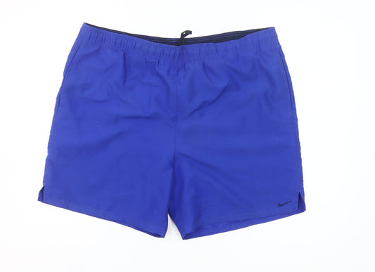 Nike Men’s Blue Swim Shorts XL Elastic Waist Mesh Lined Lightweight