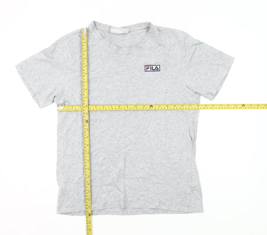 FILA Men's Grey Small Crew Neck Short Sleeve Cotton T-Shirt