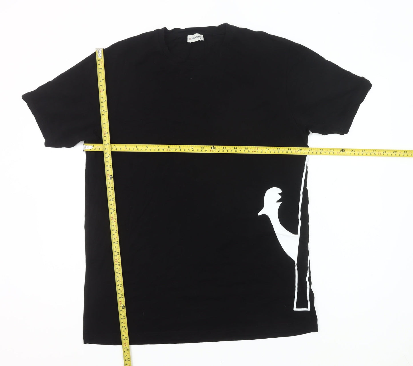 Moncler Men's Black XL Designer Logo Graphic Cotton T-Shirt