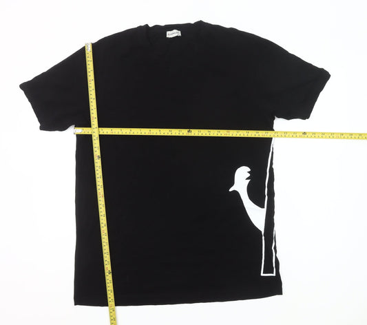 Moncler Men's Black XL Designer Logo Graphic Cotton T-Shirt