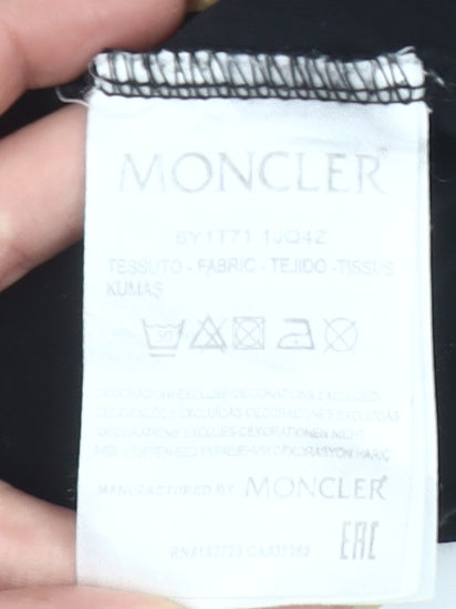 Moncler Men's Black XL Designer Logo Graphic Cotton T-Shirt
