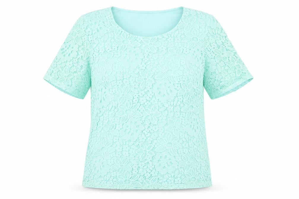 Marks and Spencer Women’s Blue Lace Blouse UK 8 Short Sleeve Tunic