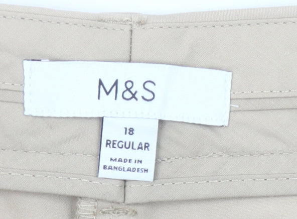 Marks and Spencer Women’s Beige Chino Wide Leg Trousers Size 18