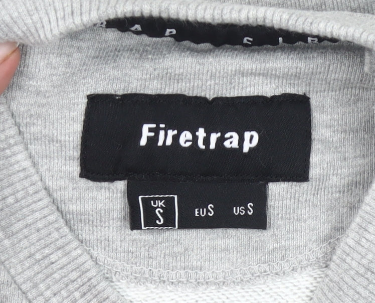 Firetrap Men's Grey Graphic Sweatshirt Crew Neck Pullover Size S