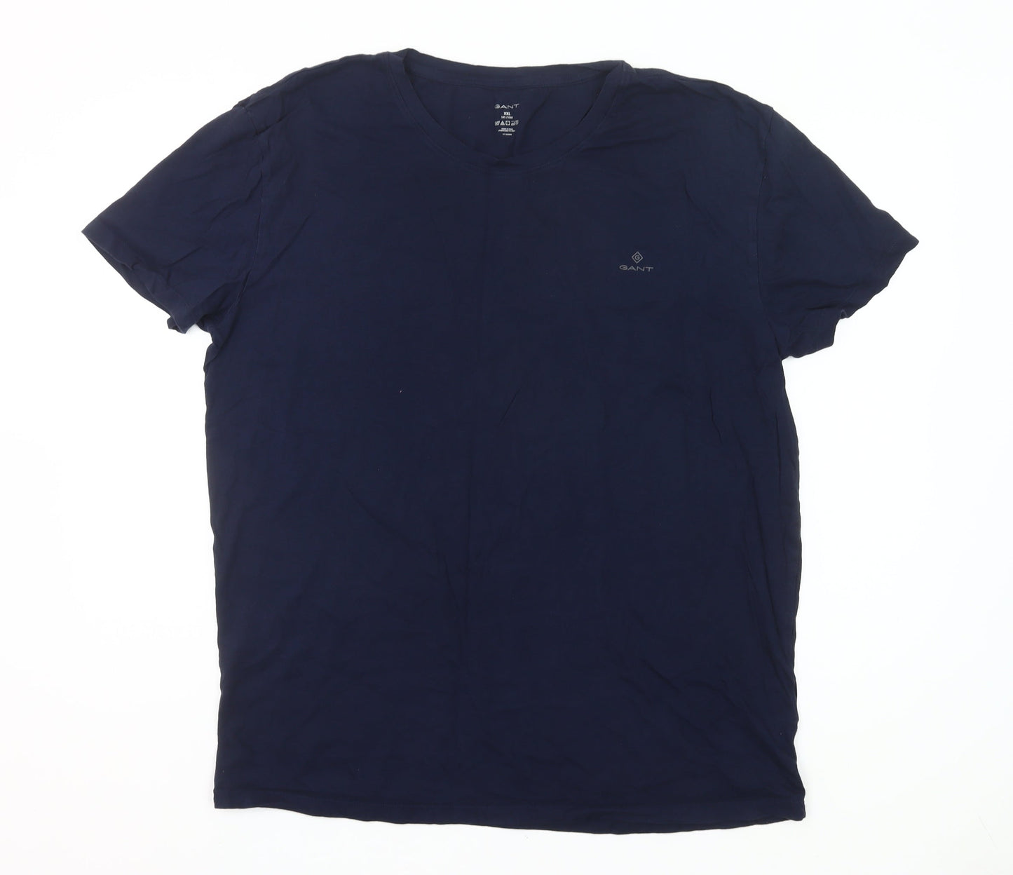 Gant Men’s Blue 2XL V-Neck Cotton Short Sleeve T-Shirt