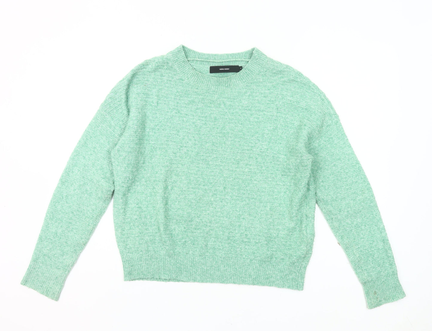 Vero Moda Womens Green Jumper Size 8 Crew Neck Pullover Knit