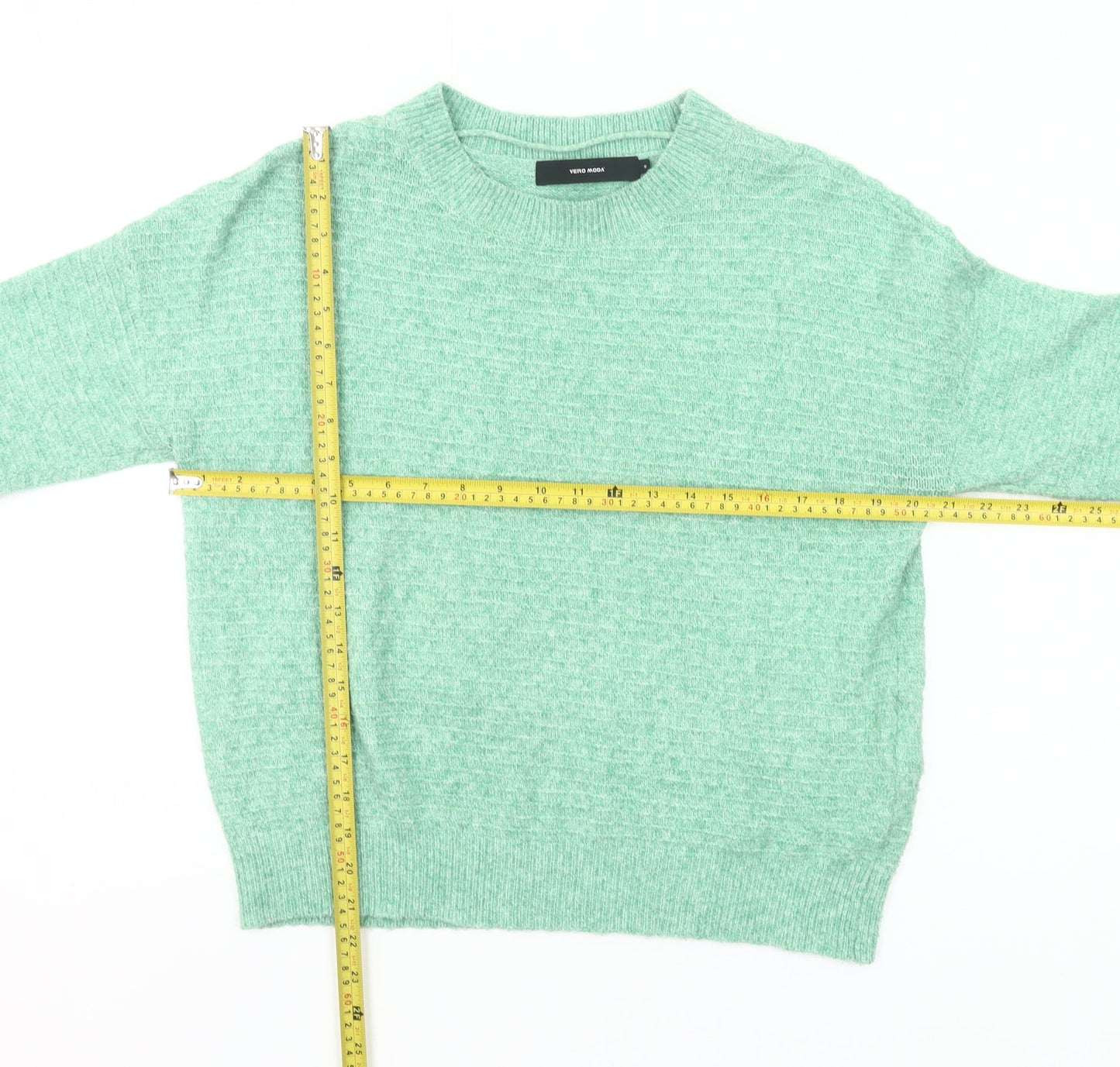 Vero Moda Womens Green Jumper Size 8 Crew Neck Pullover Knit
