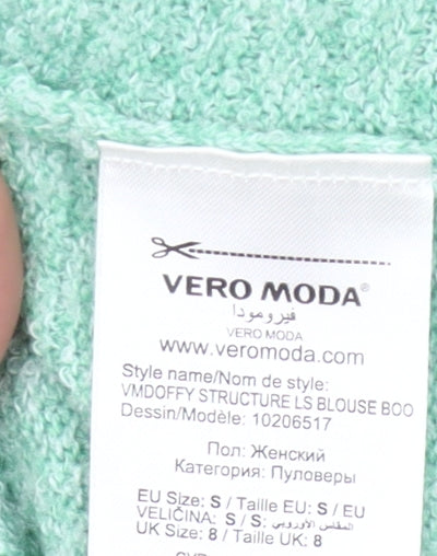 Vero Moda Womens Green Jumper Size 8 Crew Neck Pullover Knit