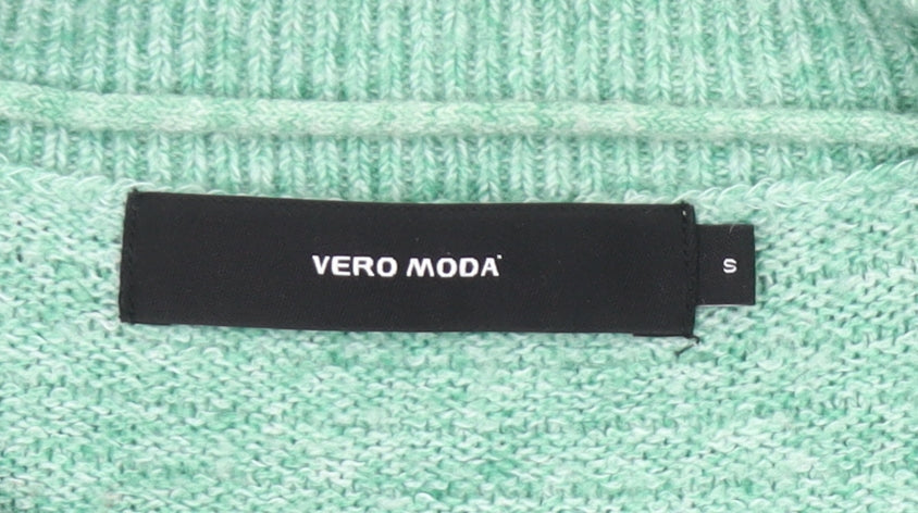 Vero Moda Womens Green Jumper Size 8 Crew Neck Pullover Knit
