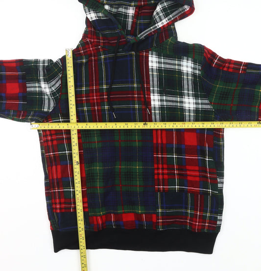 Polo Ralph Lauren Womens Multicoloured Plaid Hoodie Size M Cotton Blend