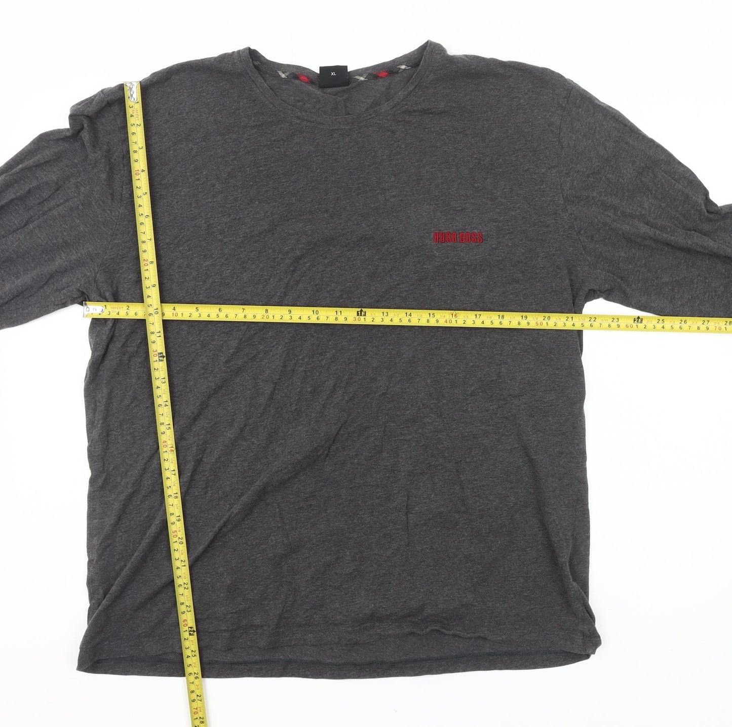 Hugo Boss Men’s Grey XL Long Sleeve Cotton Pyjama Top