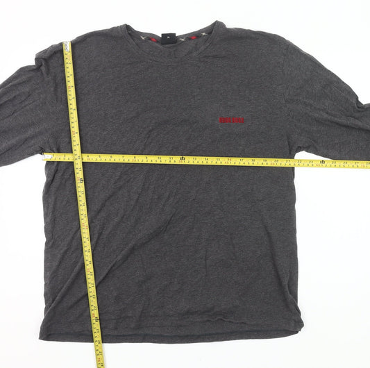 Hugo Boss Men’s Grey XL Long Sleeve Cotton Pyjama Top