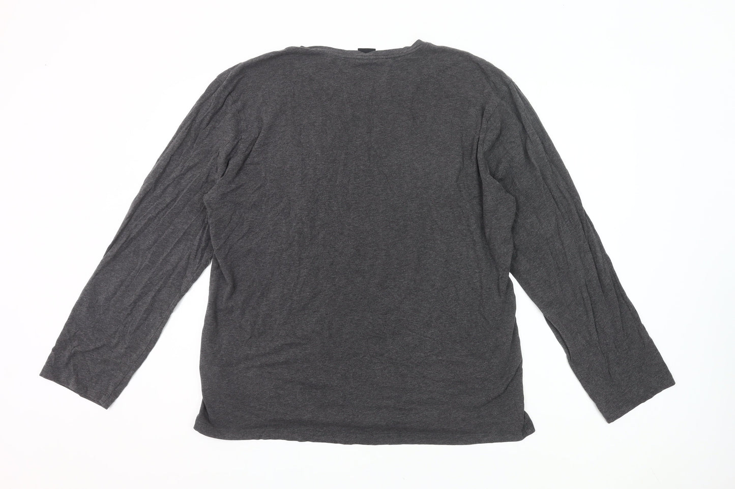 Hugo Boss Men’s Grey XL Long Sleeve Cotton Pyjama Top
