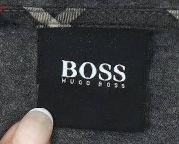 Hugo Boss Men’s Grey XL Long Sleeve Cotton Pyjama Top