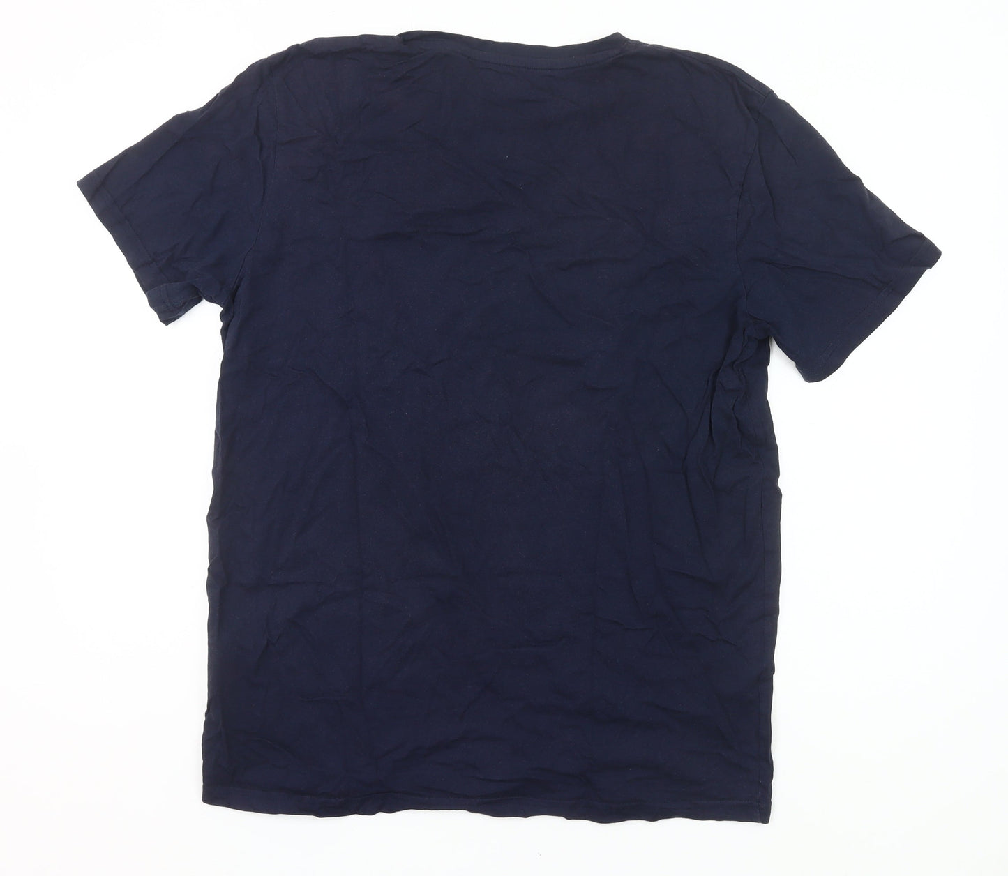 Jack & Jones Men’s Blue Regular Fit Cotton Crew Neck T-Shirt M