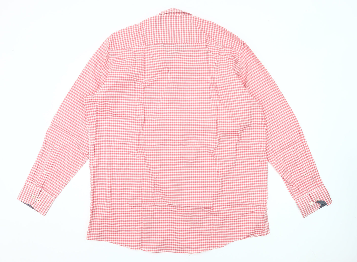 Casa Moda Men's Red Check Button-Down XL Shirt Long Sleeve Cotton