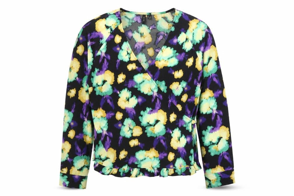 Vero Moda Womens Multicoloured Floral Wrap Blouse Size 16