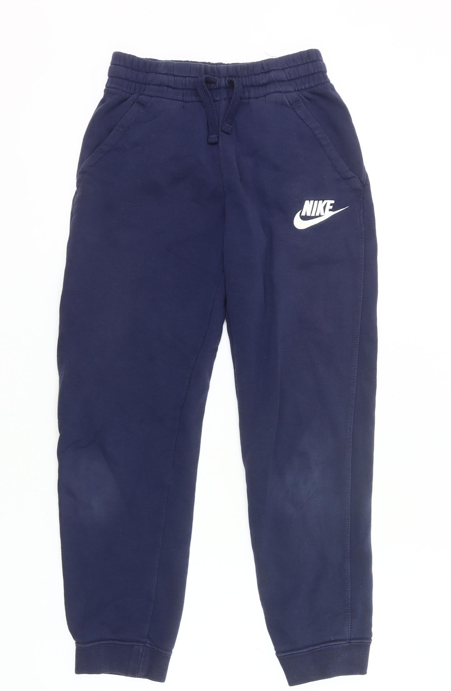 Nike Boys Blue Jogger Sweatpants 11-12Y Elastic Waist Pockets Sportswear