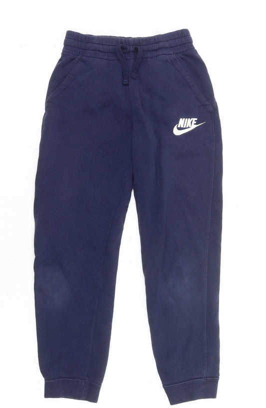 Nike Boys Blue Jogger Sweatpants 11-12Y Elastic Waist Pockets Sportswear