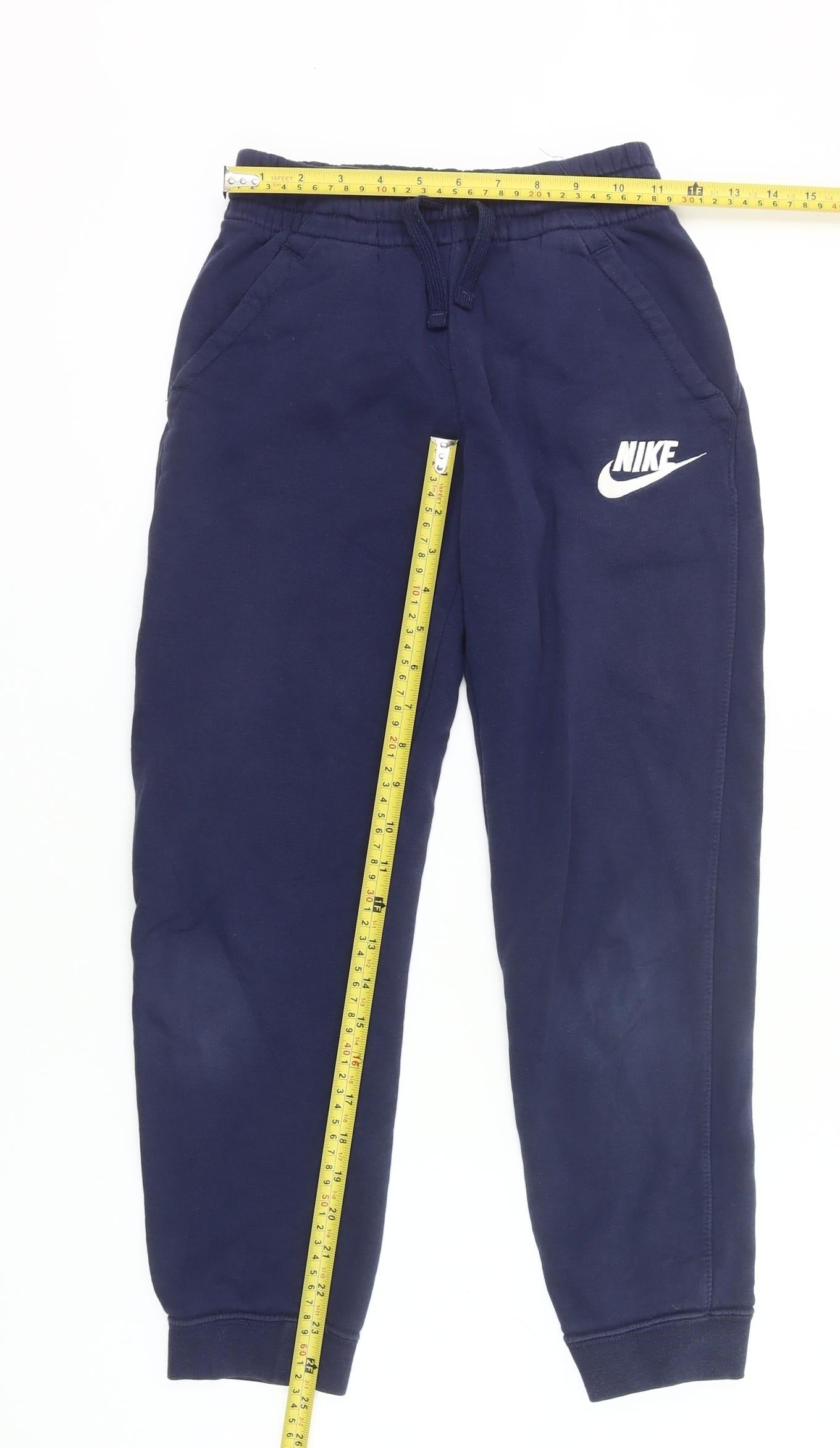 Nike Boys Blue Jogger Sweatpants 11-12Y Elastic Waist Pockets Sportswear