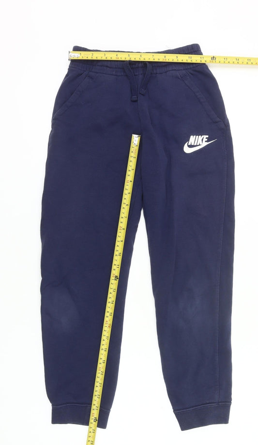 Nike Boys Blue Jogger Sweatpants 11-12Y Elastic Waist Pockets Sportswear