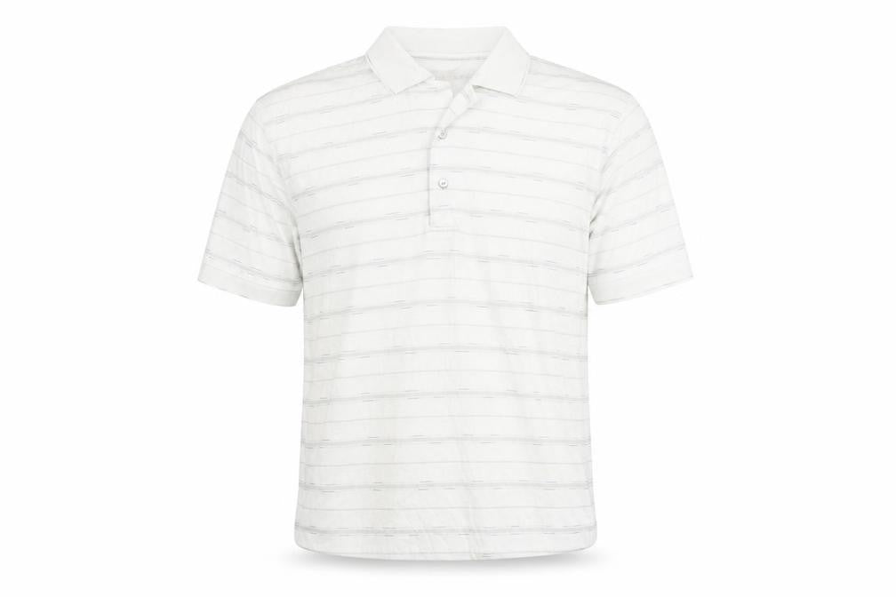 Ben Hogan Men’s White Striped Cotton Polo Shirt M Regular Fit