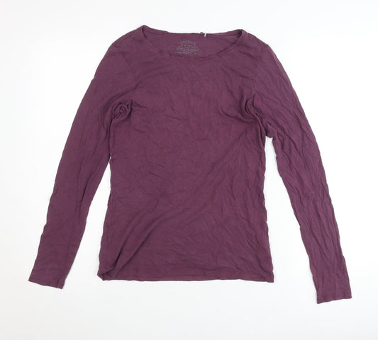 Fat Face Womens Purple Long Sleeve Basic T-Shirt Size 10