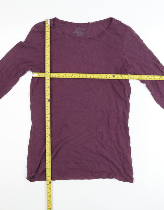 Fat Face Womens Purple Long Sleeve Basic T-Shirt Size 10