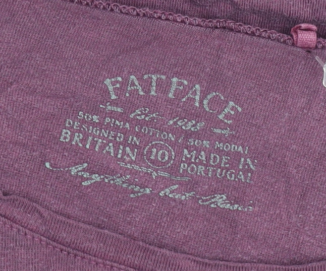 Fat Face Womens Purple Long Sleeve Basic T-Shirt Size 10
