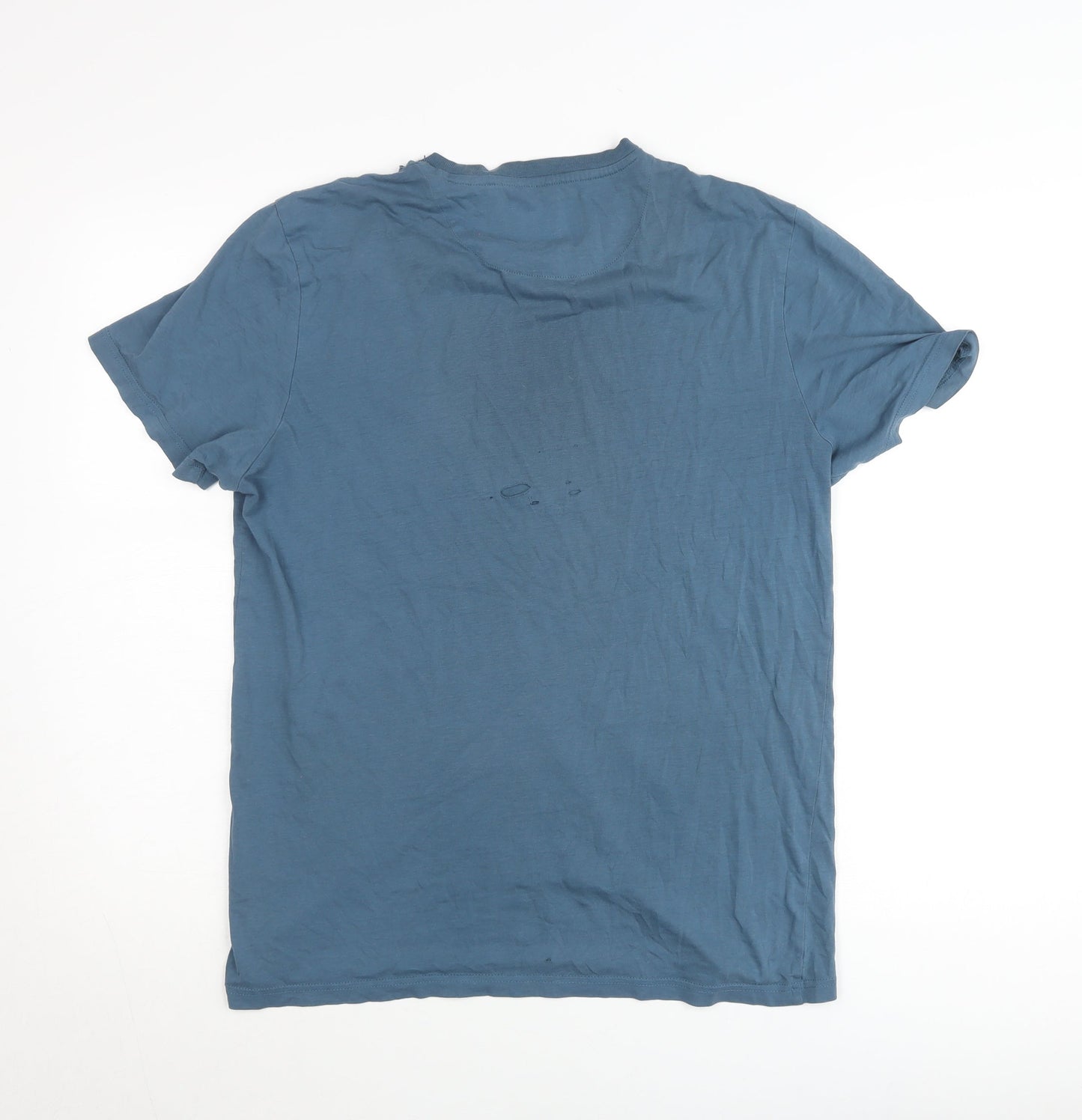 Lyle & Scott Men’s Blue Cotton Crew Neck Logo T-Shirt Size L