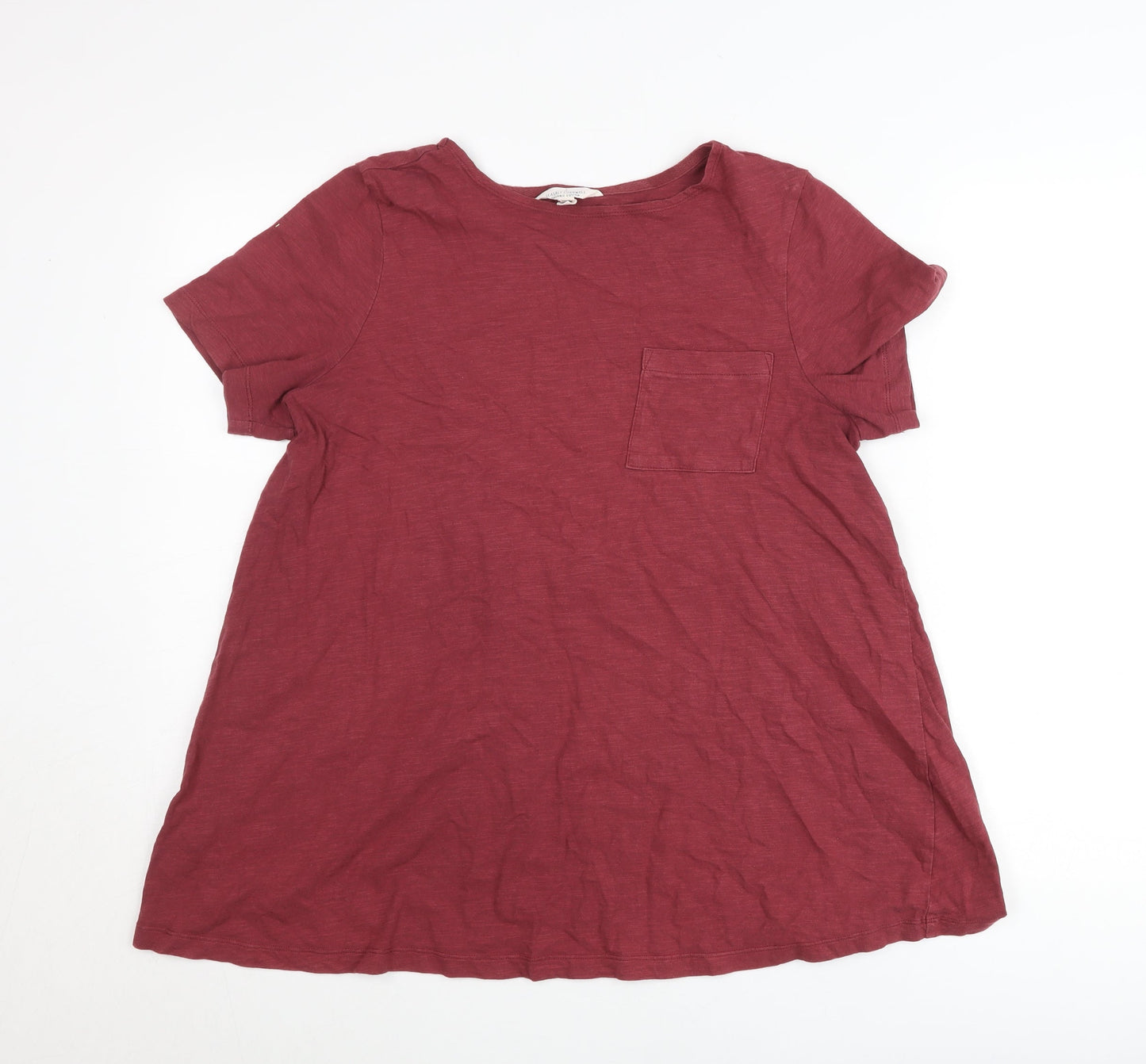 Seasalt Cornwall Womens Red Organic Cotton T-Shirt Size 14