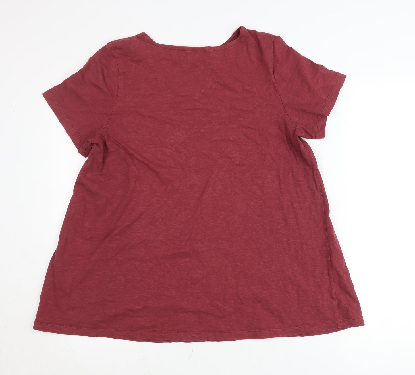 Seasalt Cornwall Womens Red Organic Cotton T-Shirt Size 14