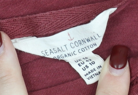 Seasalt Cornwall Womens Red Organic Cotton T-Shirt Size 14