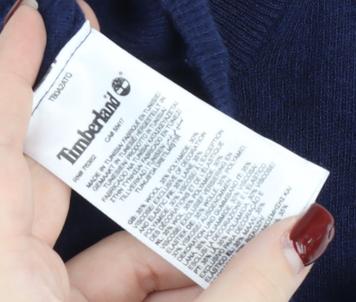 Timberland Men's Blue L Pullover Crew Neck Wool Cotton Jumper