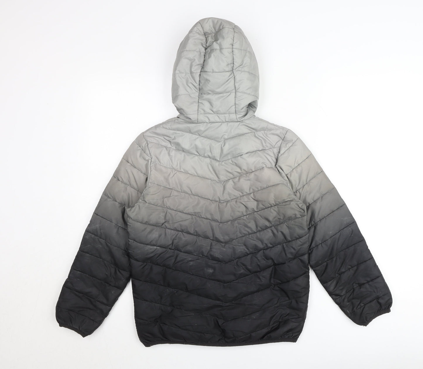 Ellesse Boys Grey Black Ombre Puffer Jacket Hooded Coat 10-11 Years