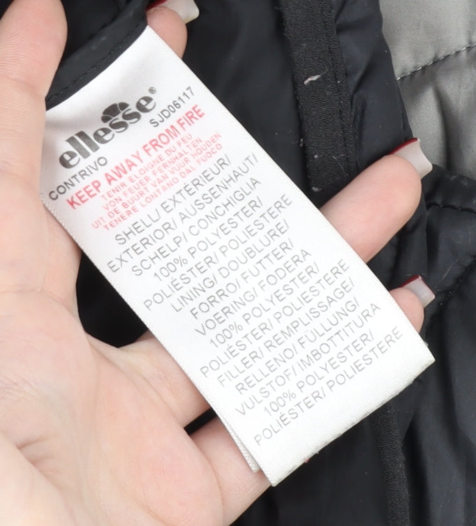 Ellesse Boys Grey Black Ombre Puffer Jacket Hooded Coat 10-11 Years