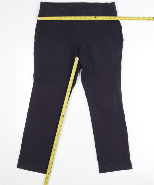 Lands' End Womens Black Petite Leggings Size 10-12 Slim Fit