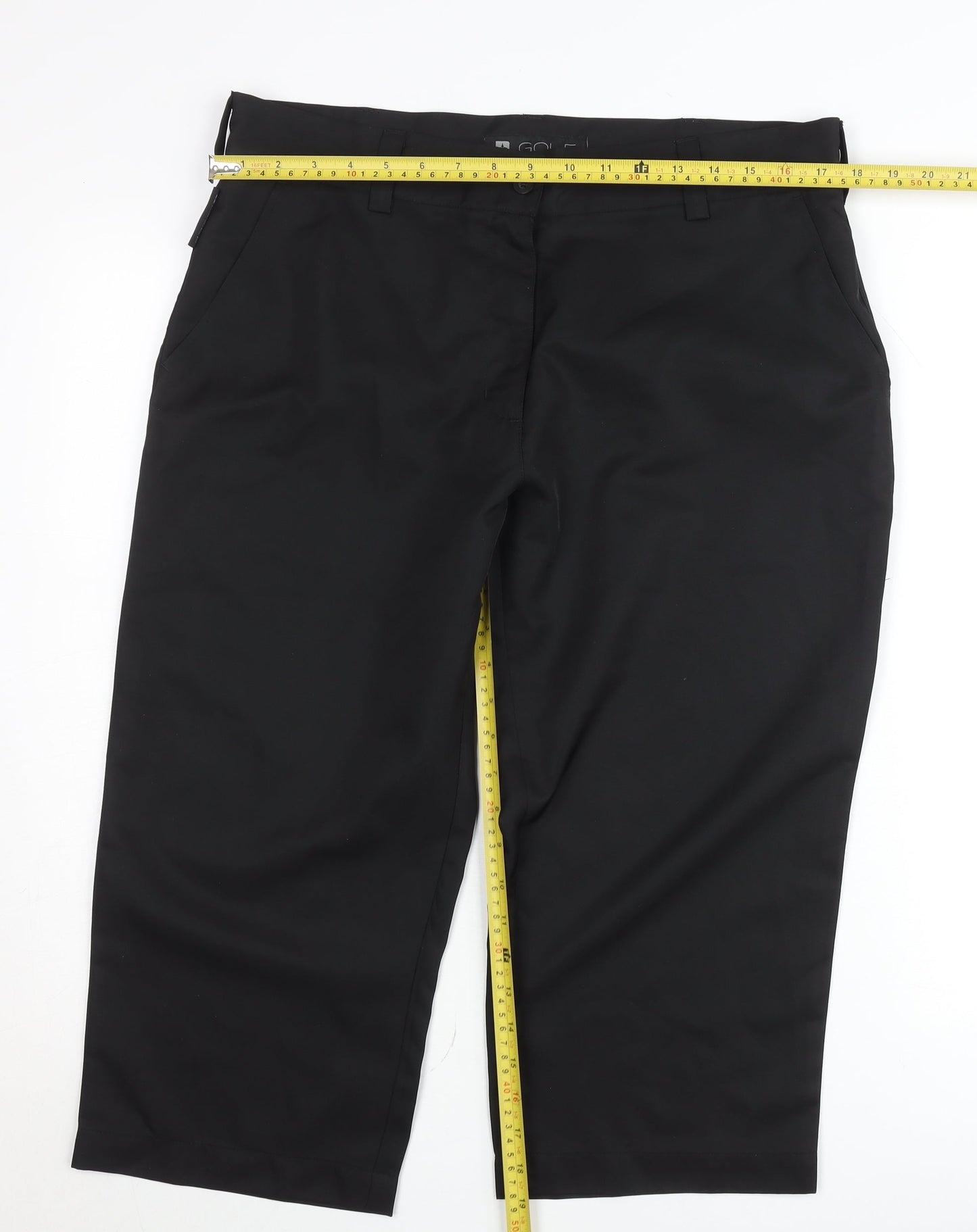 Golf Black Capri Trousers Unisex Adults Size 14 Polyester