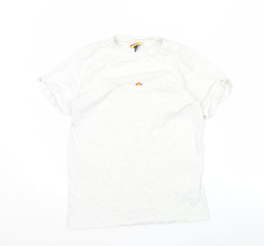 Ellesse Womens White UK 4 Cotton T-Shirt Short Sleeve Casual