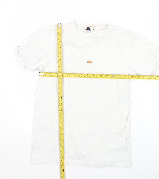 Ellesse Womens White UK 4 Cotton T-Shirt Short Sleeve Casual